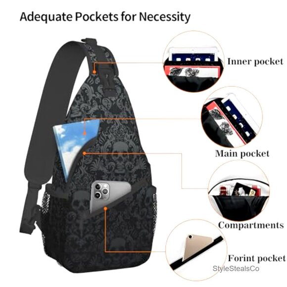 Adjustable Sling Backpack Daypack 12.9L Water Resistant Hiking Travel Bag main image 5